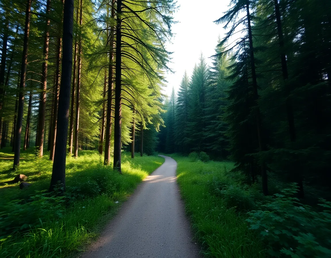 A tranquil path in a green Austrian forest