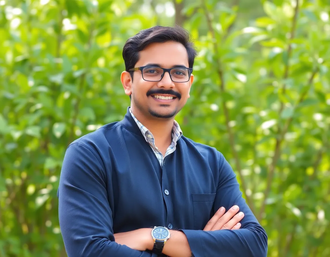 Inspirational leadership coach in a natural, green environment